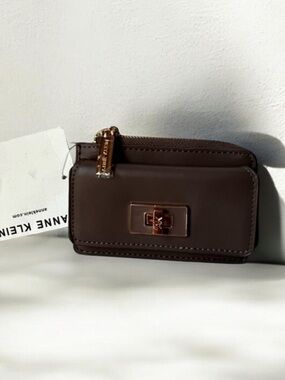 Anne Klein Brown Wallet with Gold Accents